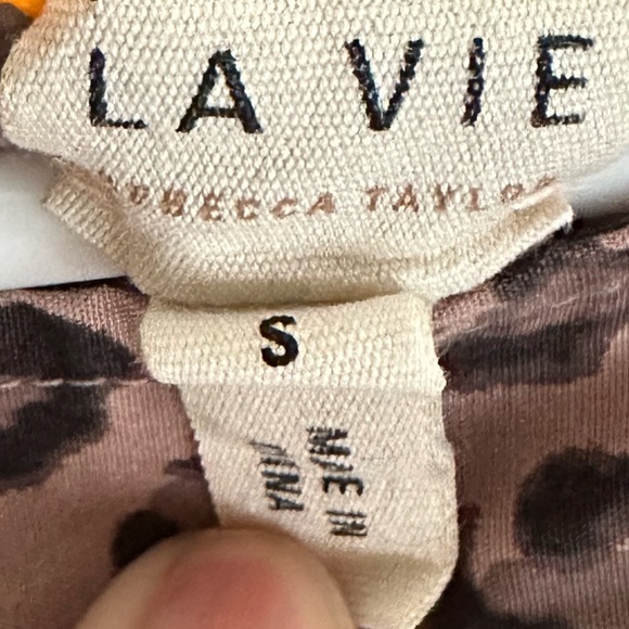 La Vie Rebecca Taylor Ocelot poplin top Size Small - Picture 3 of 5